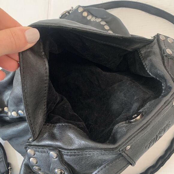 Patricia Nash Black Italian Leather Cazorla Backpack Handbag Stud Garment Flower - Picture 6 of 15